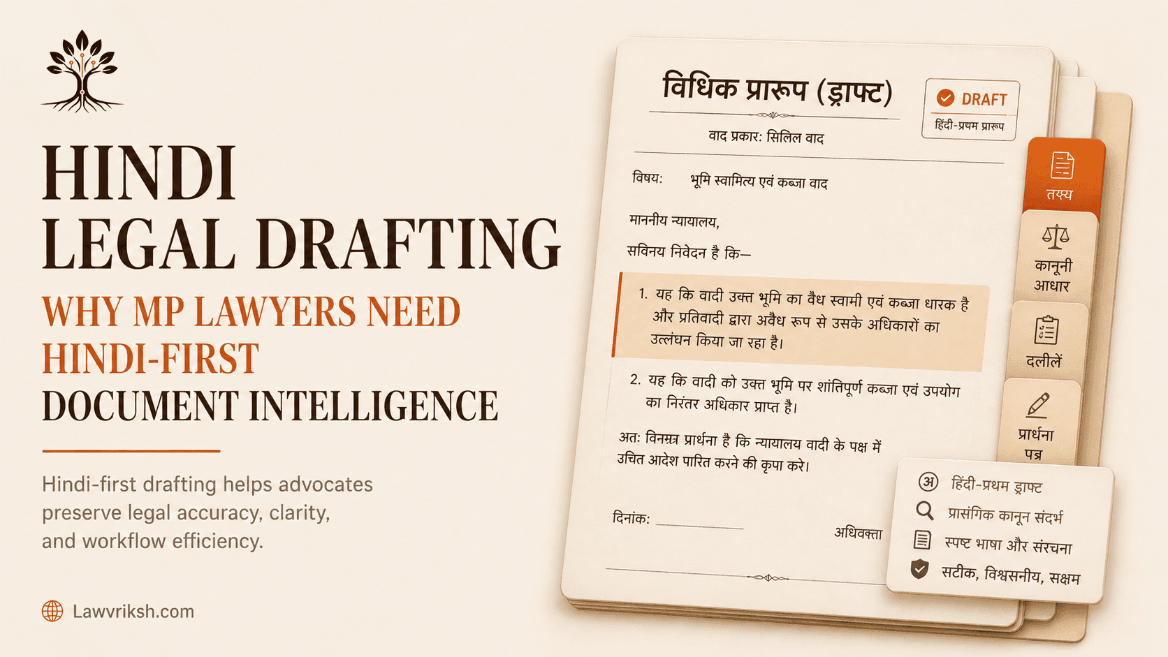 : Hindi Legal Drafting: Why MP Lawyers Need Hindi-First Document Intelligence featured image